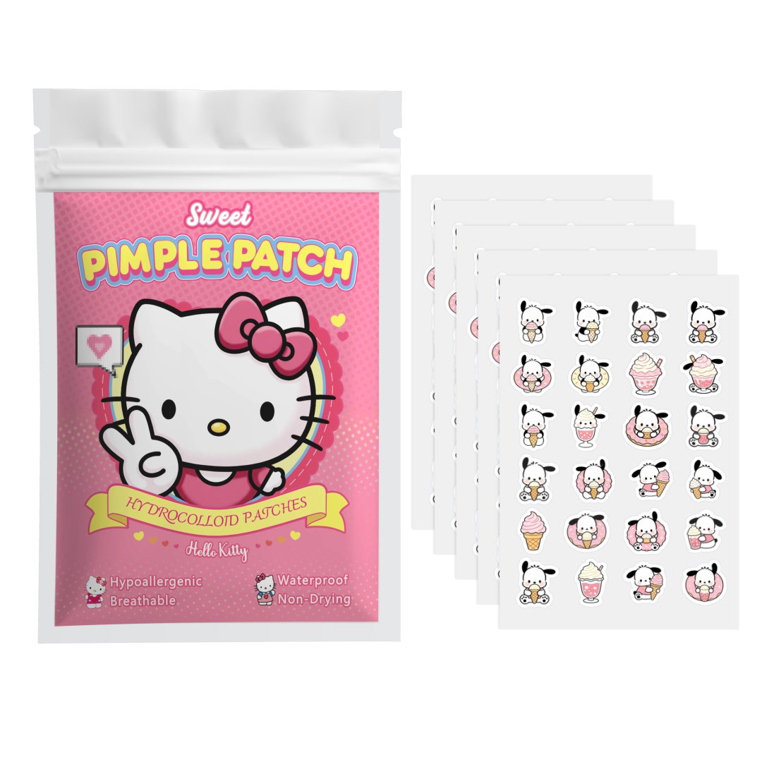 Hydrocolloid Pimple Patch - 48/120PCS 헬로 키티 여드름 패치, 얼굴