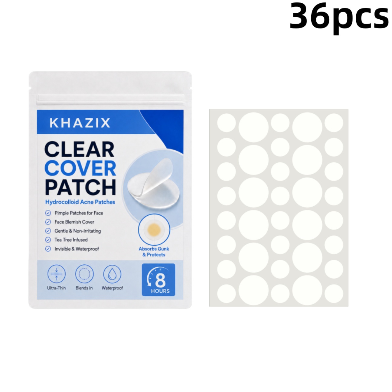 Hydrocolloid Pimple Patch - 36개 투명 여드름 패치 하이드로콜로이드 여드름