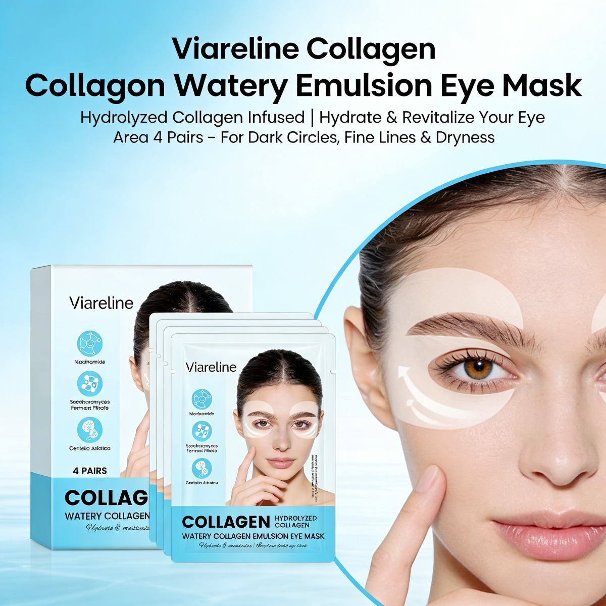 Collagen Under Eye Patches - 콜라겐 아이 패치는 잔주름과 다크서클을 줄여주고,