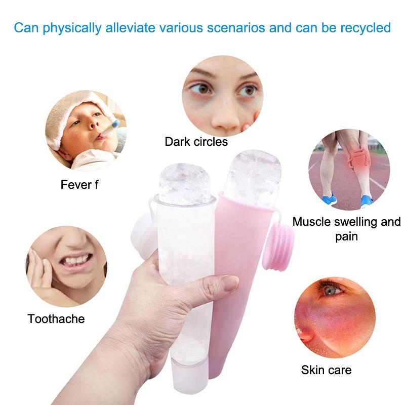 Face Ice Roller Puffiness - 1PC 실리콘 큐브 트레이 모양 아이스