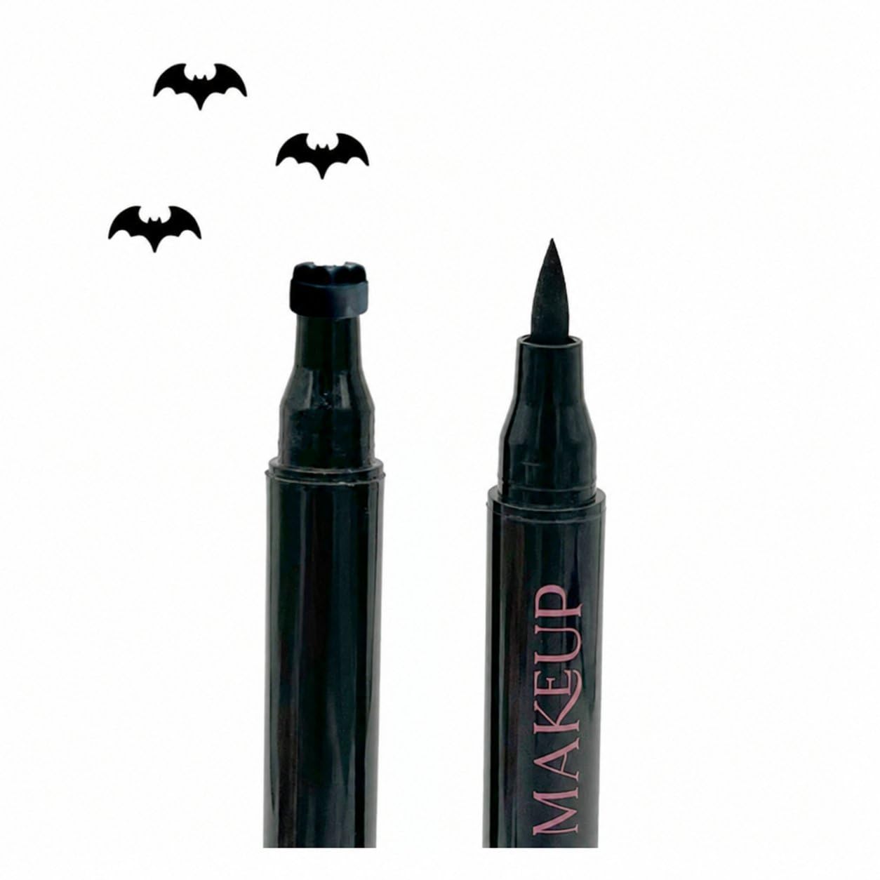Waterproof Liquid Eyeliner Pen - 할로윈 듀얼 엔드 스탬프 아이라이너 방수