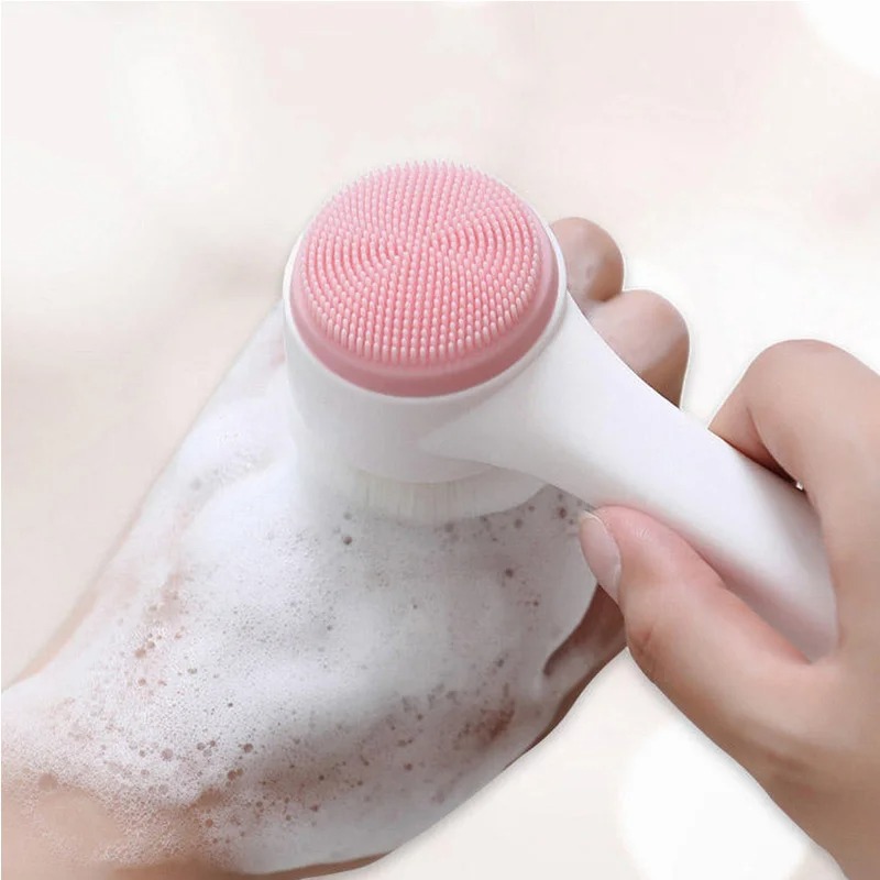 Silicone Face Scrubber Electric - 3D 양면 수동 페이셜 클렌징 브러쉬
