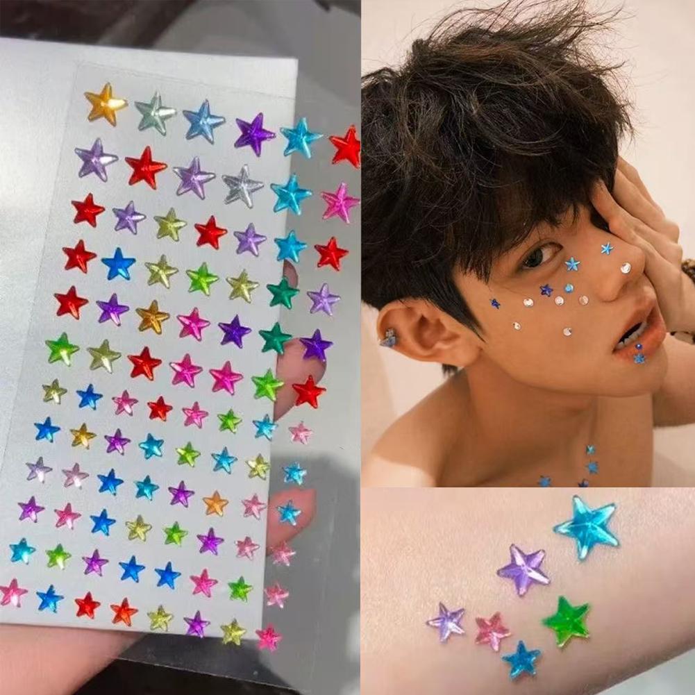 Nail Art - 셀프 접착식 얼굴 라인스톤 화려한 크리스탈