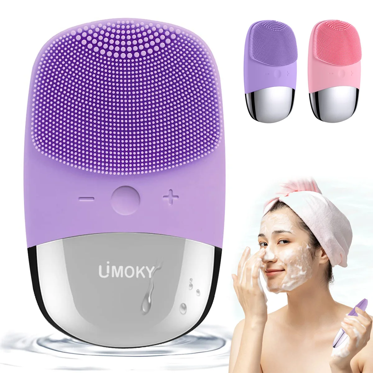 Silicone Face Scrubber Electric - 페이셜 전기 실리콘 클렌징 브러시, 초음파