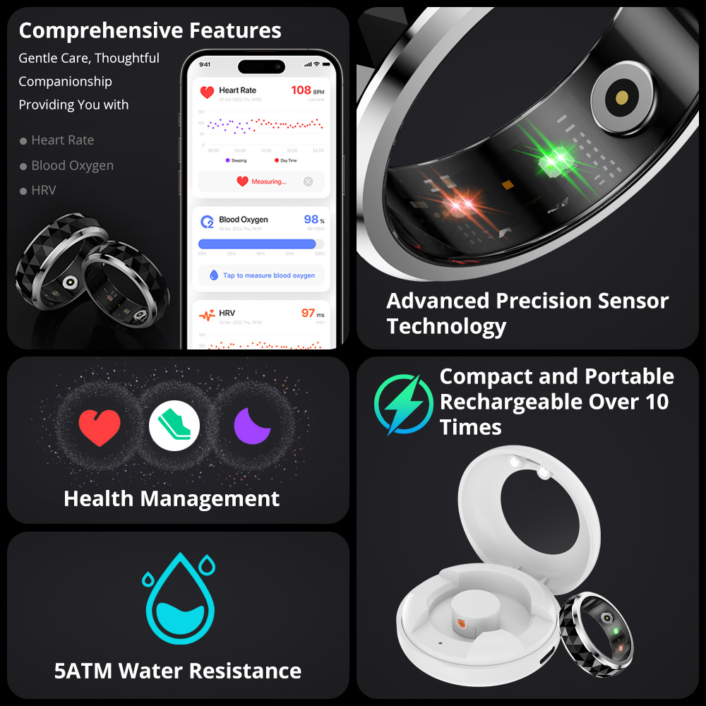2024 COLMI 남성용 스마트 링, 피젯 스피너 불 - Health Monitors 리뷰 및 가격