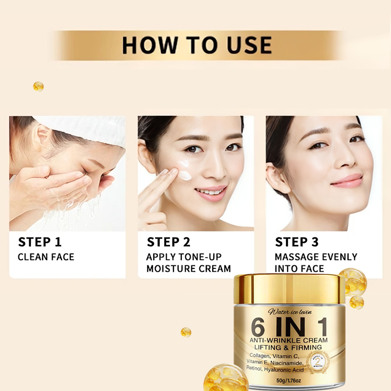 6-in-1 주름개선 크림. 리프트 효과를 주고, 탄력 - Retinol Anti Wrinkle Cream 리뷰 및 가격