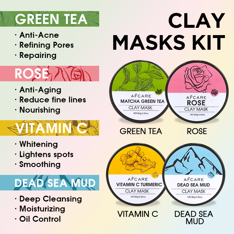 4종 클레이 페이스 마스크 세트 - 강황 비타민 C 사 - Green Tea Cleansing Clay Mask 리뷰 및 가격
