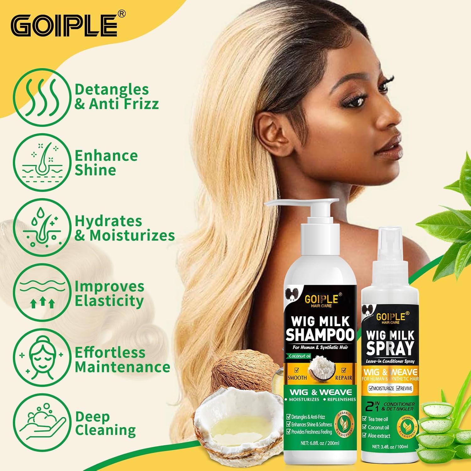 GOIPLE 3 in 1 가발 관리 키트 (샴푸, 컨디 - Hair Care 리뷰 및 가격