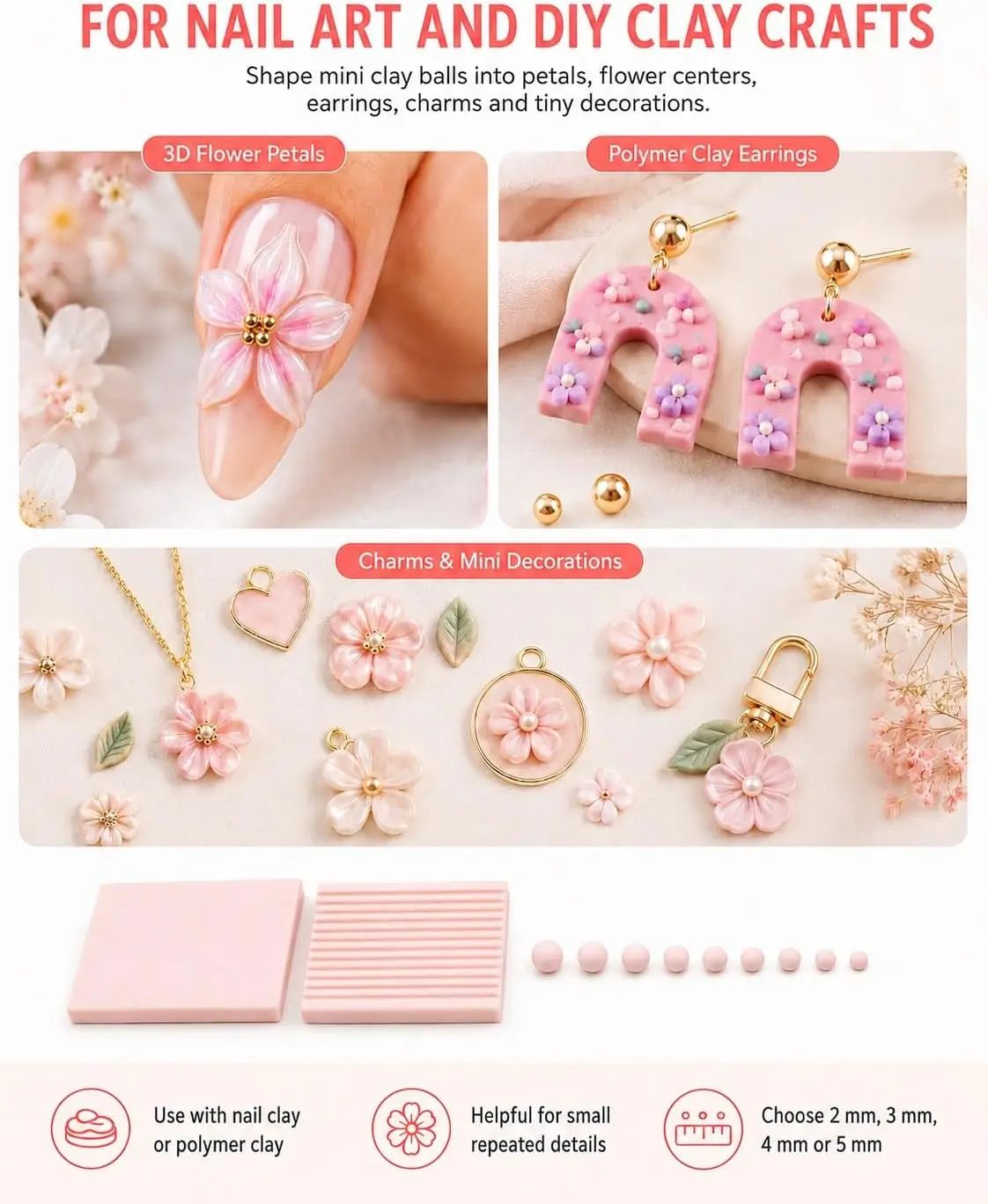 4개입 3D 프린트 클레이 젤 볼 메이커 도구, 3D  - Nail Art 리뷰 및 가격