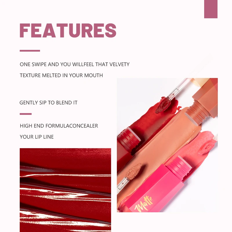 1pcs 방수 매트 벨벳 립 색조: 섹시하고 부드러운  - Matte Velvet Lip Tint Long Lasting 리뷰 및 가격