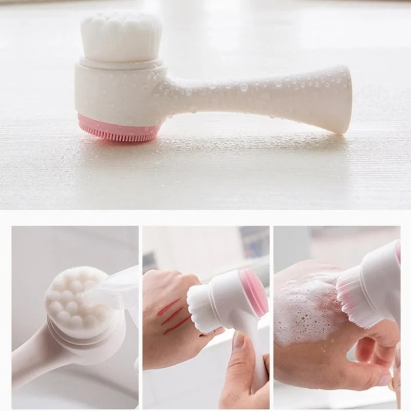 3D 양면 수동 페이셜 클렌징 브러쉬 부드러운 실리콘  - Silicone Face Scrubber Electric 리뷰 및 가격