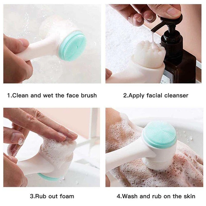 3D 양면 수동 페이셜 클렌징 브러쉬 부드러운 실리콘  - Silicone Face Scrubber Electric 리뷰 및 가격