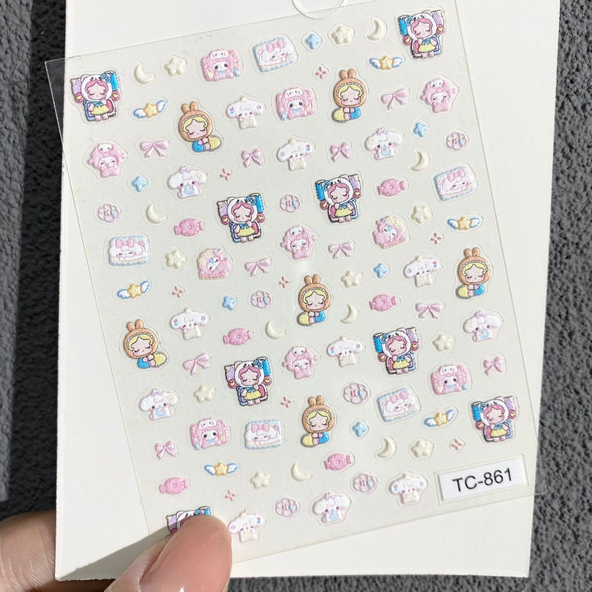 귀여운 피아노 양 릴리프 네일 아트 스티커 만화 3D  - Nail Art 리뷰 및 가격