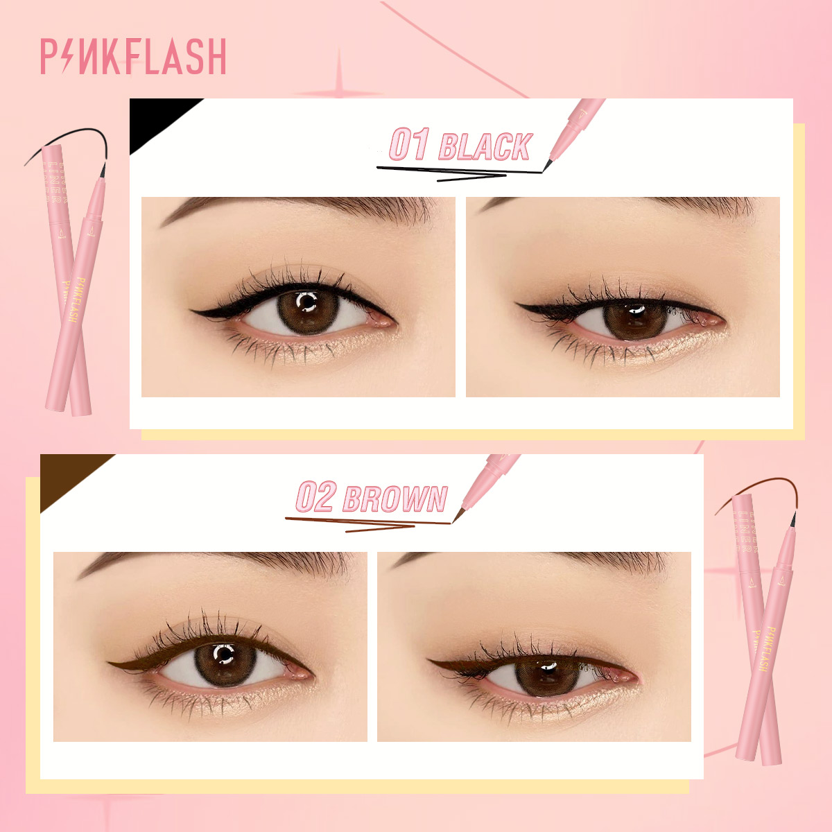 PINKFLASH 검은 액체 아이 라이너 연필 방수 오 - Waterproof Liquid Eyeliner Pen 리뷰 및 가격