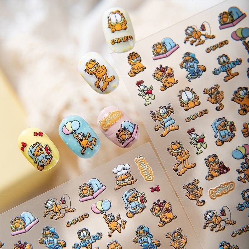 새로운 가필드 네일 아트 스티커, 고채도, 독창적인 개 - Nail Art 리뷰 및 가격