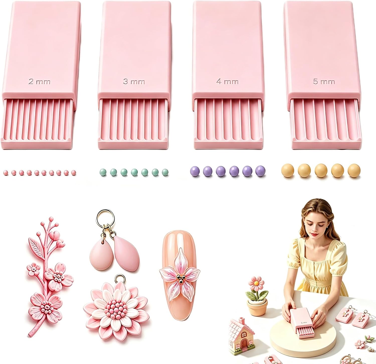 3D 프린트 점토 젤 볼 제작 도구, 3D 젤 플라워용 - Nail Art 리뷰 및 가격
