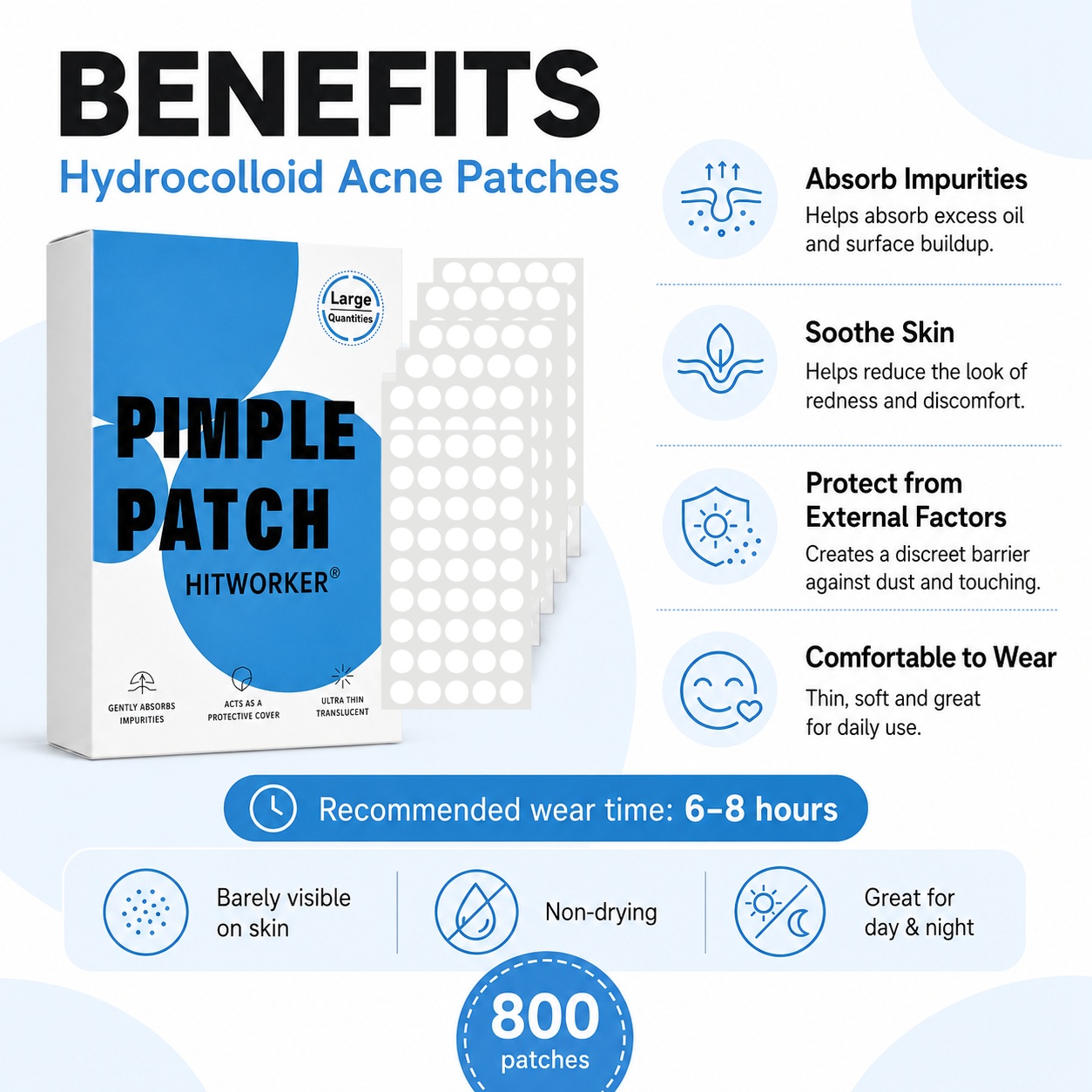 800개 하이드로콜로이드 여드름 패치, 투명 블레미쉬  - Hydrocolloid Pimple Patch 리뷰 및 가격
