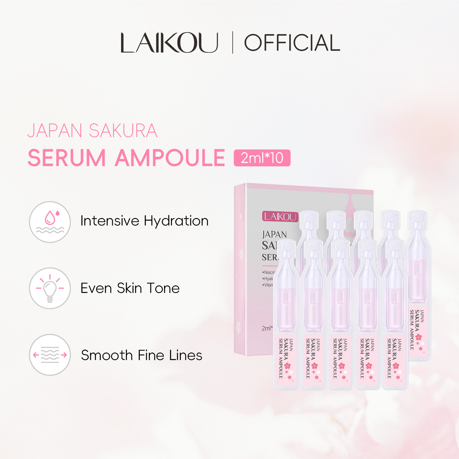 10pcs 사쿠라 모이스춰라이징 페이스 세럼 앰플 나이 - Niacinamide Pore Shrinking Essence 리뷰 및 가격