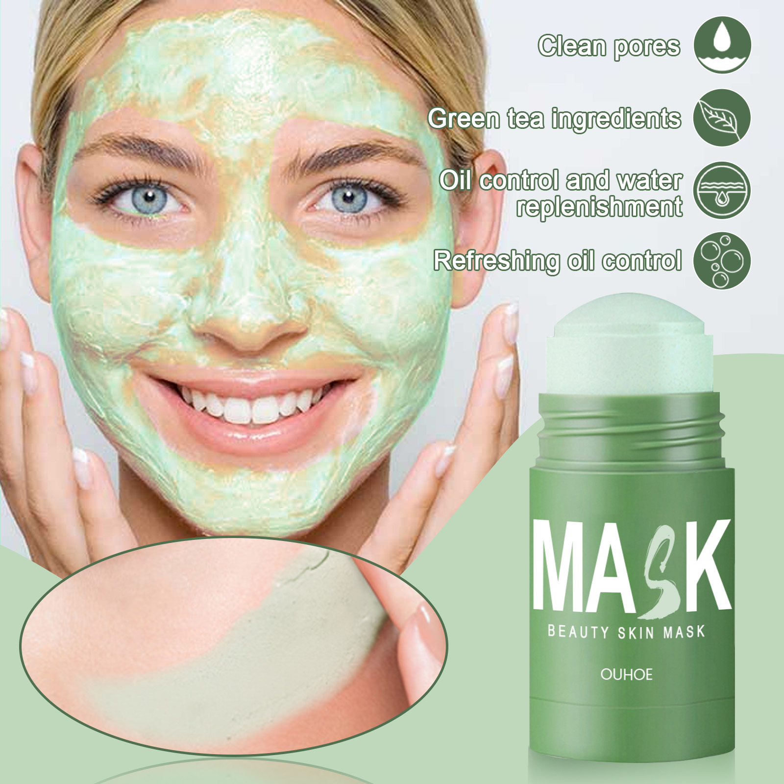 녹차 고체 마스크 스틱 - 딥 클렌징, 모공 개선, 잡 - Green Tea Cleansing Clay Mask 리뷰 및 가격